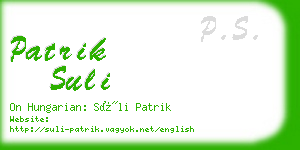 patrik suli business card